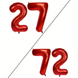 40 Inch Red Number 27 Foil Balloon for Birthday or Anniversary Decor