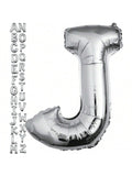 40 Inch Silver Letter J Foil Balloon for Birthday and Wedding Decor