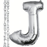 40 Inch Silver Letter J Foil Balloon for Birthday and Wedding Decor
