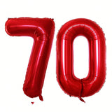 42 Inch Red Number 70 Balloon for Birthday and Anniversary Party Decor