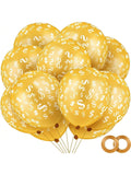 50pcs Dollar Sign Balloons 12 Inch with Gold Ribbon for Party Wedding Casino