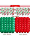 80pc Christmas Balloon Set with Confetti for Party and Wedding Decor