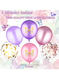 90-Piece Butterfly Balloon Kit With Pink & Purple Balloons For Shower Or Birthday Decor
