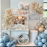 Blue Balloon Arch Kit Dusty Pastel Apricot White Grey Balloons for Party Decor