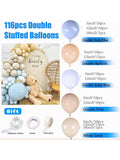 Blue Balloon Arch Kit Dusty Pastel Apricot White Grey Balloons for Party Decor