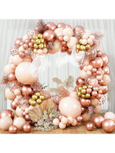 119PCS Blush Rose Gold Balloon Garland Kit with Peach Pink Gold Confetti for Parties