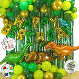 Dinosaur Party Decoration Set with T-Rex Cake Topper Balloon Garland and Stickers