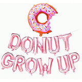Donut Grow Up Balloon and Banner Set for Donut Theme Birthday Party Decorations