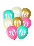 Feather Balloons (16 Pcs) For Boho Parties By (PinkIvoryGoldAqua)