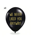 12PCS Funny Office Leaver Balloons in White & Black for Farewell Parties