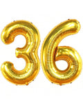40in Giant Gold 36 Number Balloon for 36th Birthday Decorations for Men
