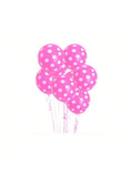 6 Pc 12 Inch Hot Pink Polka Dot Balloons for Party Celebrations