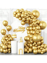 123PCS Metallic Gold Balloon Arch Kit in 18 12 10 5in for Party Decor