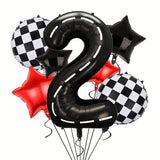 Race Car Birthday Party 40 Inch Mylar Balloon with 9 Pc Fast-Themed Set