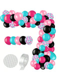 132pcs Rose Red Teal Black Balloon Garland Kit for Birthday Bachelorette & Theme Parties