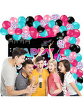 132pcs Rose Red Teal Black Balloon Garland Kit for Birthday Bachelorette & Theme Parties