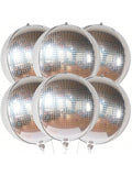 6-Pack 22-Inch Silver Disco Balloons Iridescent Holographic NYE Decorations