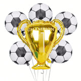 Soccer Party Balloon Set Trophy and Foil Balloons for Birthday and Events