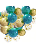 30PCS Teal Gold Balloons Birthday Bridal Shower Wedding Confetti Decor