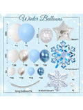 Winter Wonderland Balloon Arch Kit with Blue White Snowflake and Star Balloons