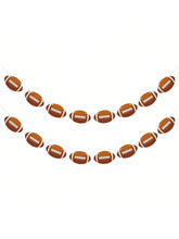 2-Piece Football Party Banner with Paper Cutouts for Birthday and Sports Decor