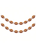 2-Piece Football Party Banner with Paper Cutouts for Birthday and Sports Decor