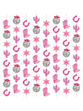 8PCS Western Cow Disco Bachelorette Party Banners Hot Pink Decorations