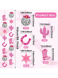 8PCS Western Cow Disco Bachelorette Party Banners Hot Pink Decorations