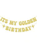 It'S My Golden Birthday Banner For Golden Birthday Party Decorations
