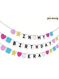 Pre-Strung Friendship Bracelet Birthday Banner for Singer-Themed Party Decor