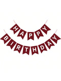 Burgundy Happy Birthday Banner Garland for Kids and Adult Tea Party Decor