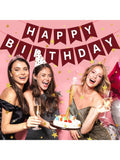 Burgundy Happy Birthday Banner Garland for Kids and Adult Tea Party Decor