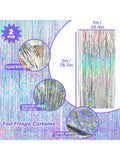 8PCS Iridescent Disco Party Decorations Garland Streamers & Tablecloth