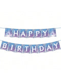 Frozen Birthday Party Banner with Snowflakes for Winter Wonderland Decor