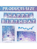 Frozen Birthday Party Banner with Snowflakes for Winter Wonderland Decor