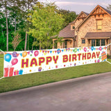Happy Birthday Banner 118x20in Extra Large Reusable Indoor Outdoor Party Decor