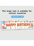 Happy Birthday Banner 118x20in Extra Large Reusable Indoor Outdoor Party Decor