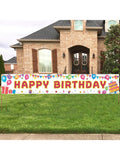 Happy Birthday Banner 118x20in Extra Large Reusable Indoor Outdoor Party Decor