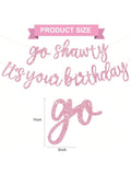 Pink Go Shawty Hip Hop Birthday Banner Pre-Strung Glitter for Party Decor