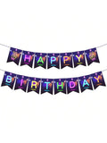 Neon Glow Happy Birthday Banner Glow in Dark Party Decoration for Kids Adults