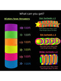 703FT UV Neon Paper Garland Glow in the Dark Streamers for Party Decor