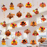 36pcs Thanksgiving Hanging Swirls Turkey Decorations for Party Classroom