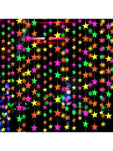 110ft UV Neon Star Paper Streamers Glow Party Decorations for Birthday & Wedding