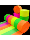 Glow Party Neon Streamers 400ft UV Crepe Paper for Birthday & Wedding Decor