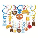 Munich Oktoberfest Hanging Swirl Decorations German Beer and Sausage Party