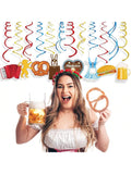 Munich Oktoberfest Hanging Swirl Decorations German Beer and Sausage Party