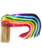 100pc Multi-Color Ribbon Wands with Gold Bells Party Streamers for Weddings