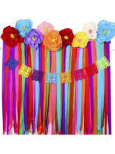 16pcs Mexican Paper Flower Party Decor with Banner and Streamer Set
