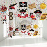 22pcs Pirate Party Hanging Swirls Ceiling Wall Streamers for Birthday