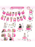 Cat Birthday Hanging Swirls 20pcs Pink Cat Theme Party Decor